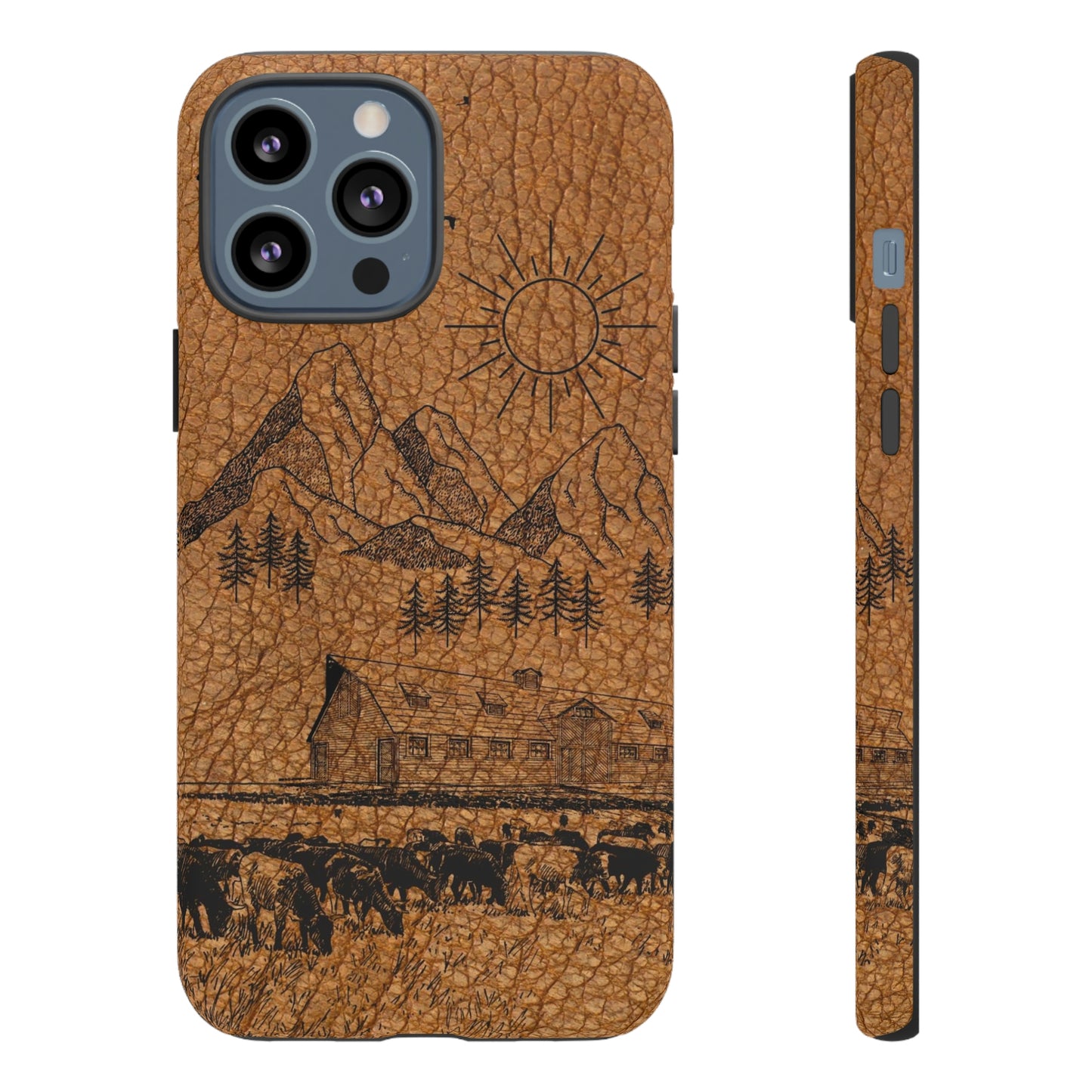 Light Leather Ranch Print Tough Case