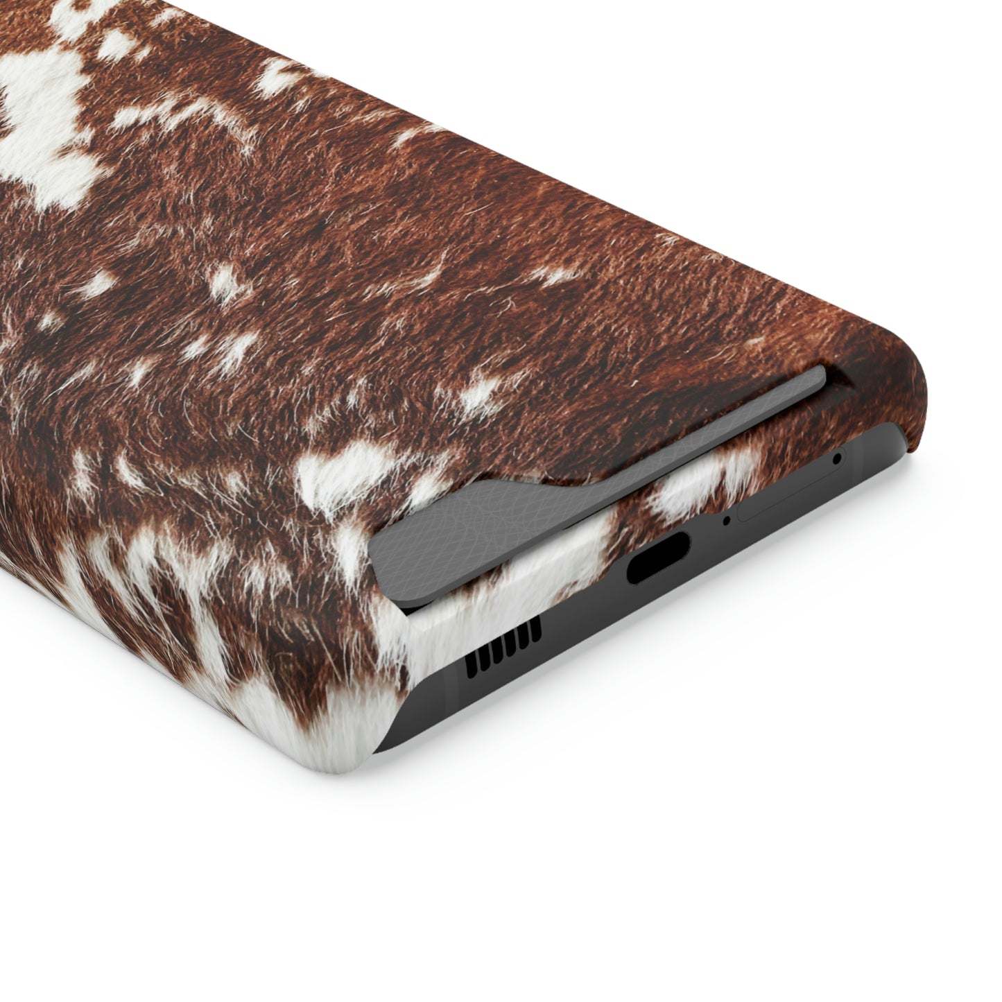 Cowhide Phone Case With Card Holder