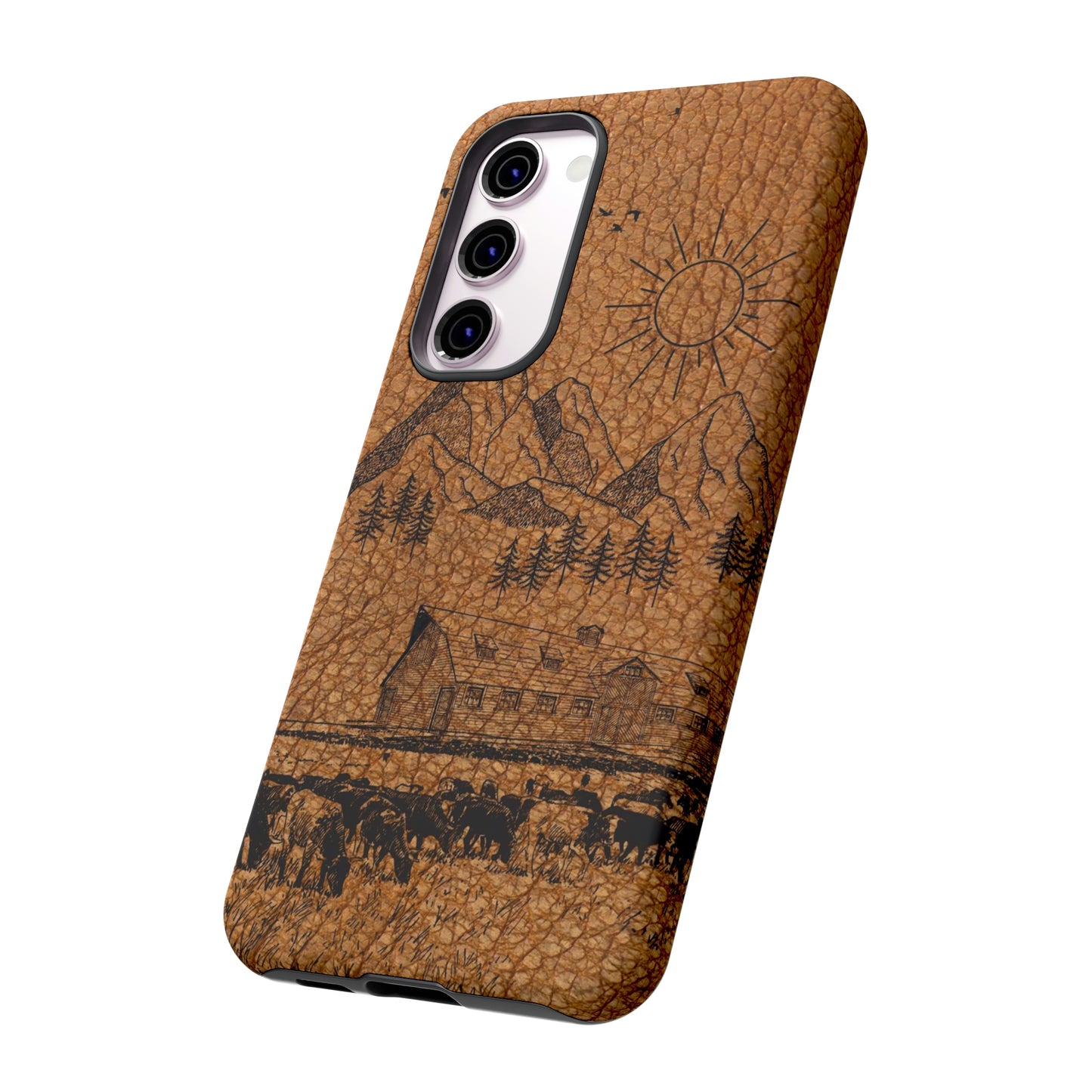 Light Leather Ranch Print Tough Case