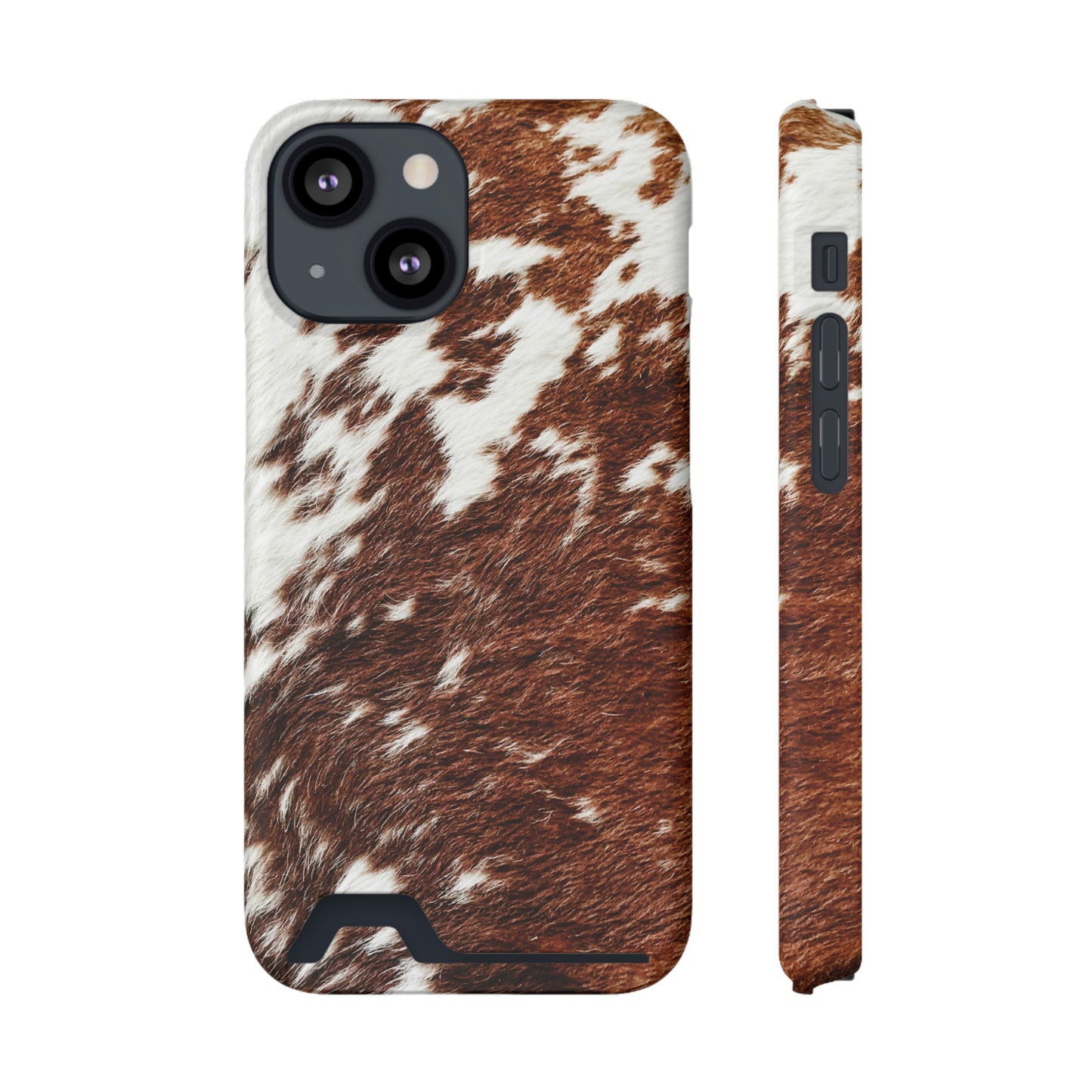 Cowhide Phone Case With Card Holder