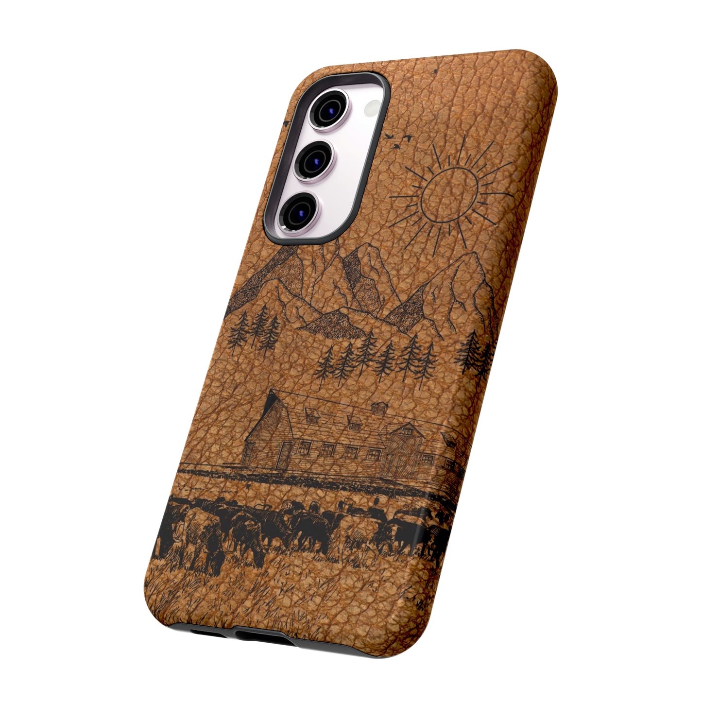 Light Leather Ranch Print Tough Case