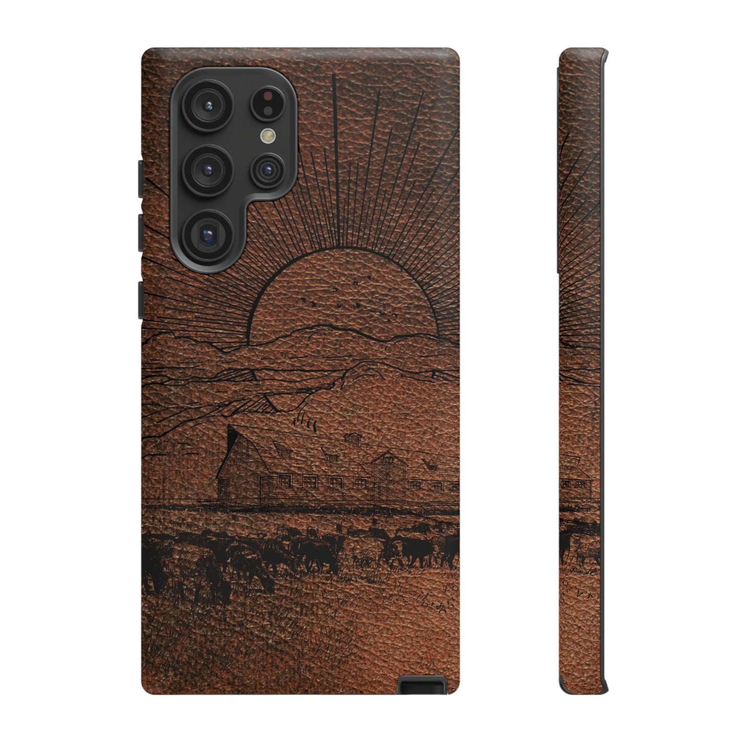 Leather Ranch Print Tough Cases