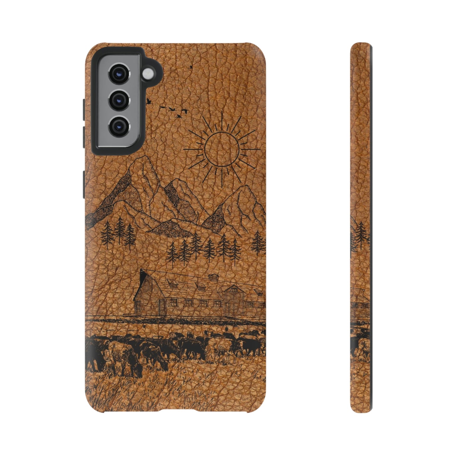 Light Leather Ranch Print Tough Case