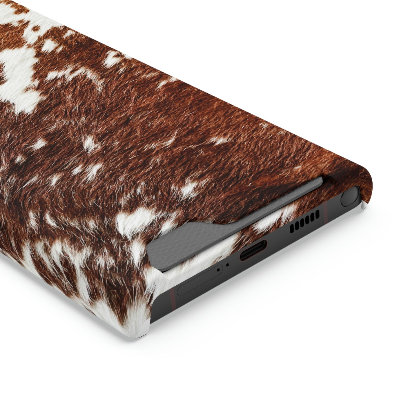 Cowhide Phone Case With Card Holder