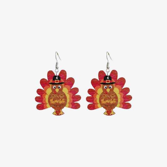 Thanksgiving Turkey Drop Earrings