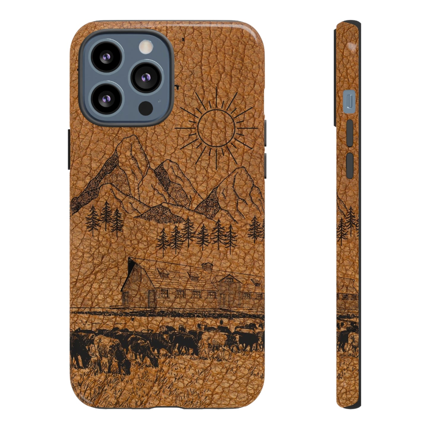 Light Leather Ranch Print Tough Case