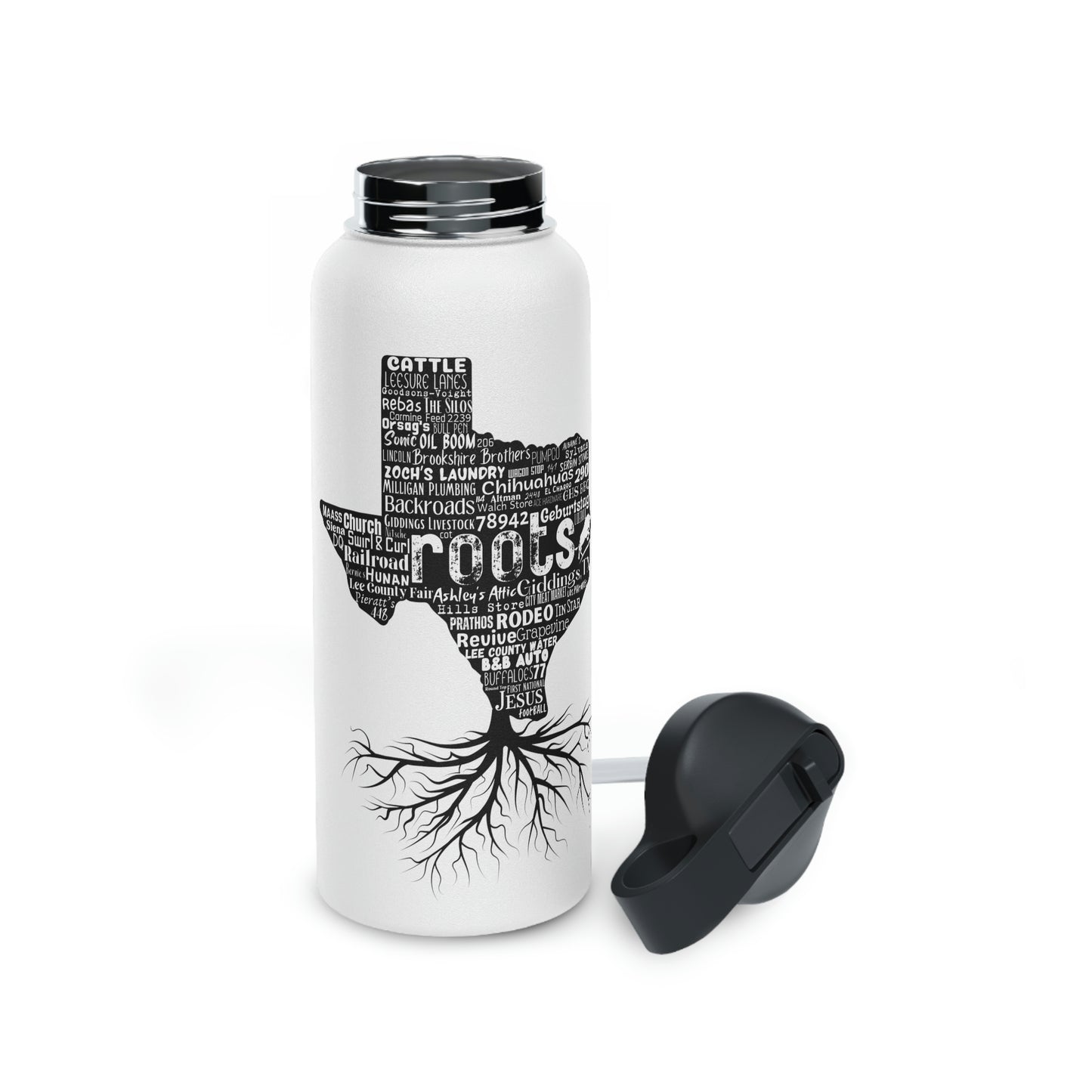 Giddings Roots Stainless Steel Water Bottle, Standard Lid