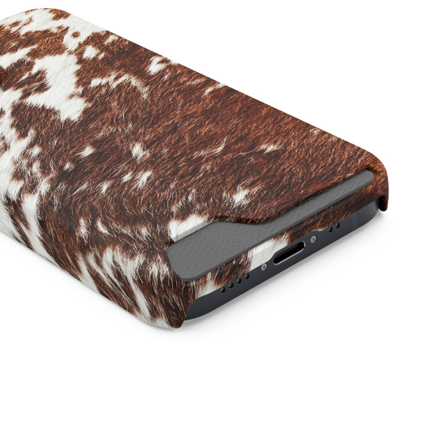 Cowhide Phone Case With Card Holder