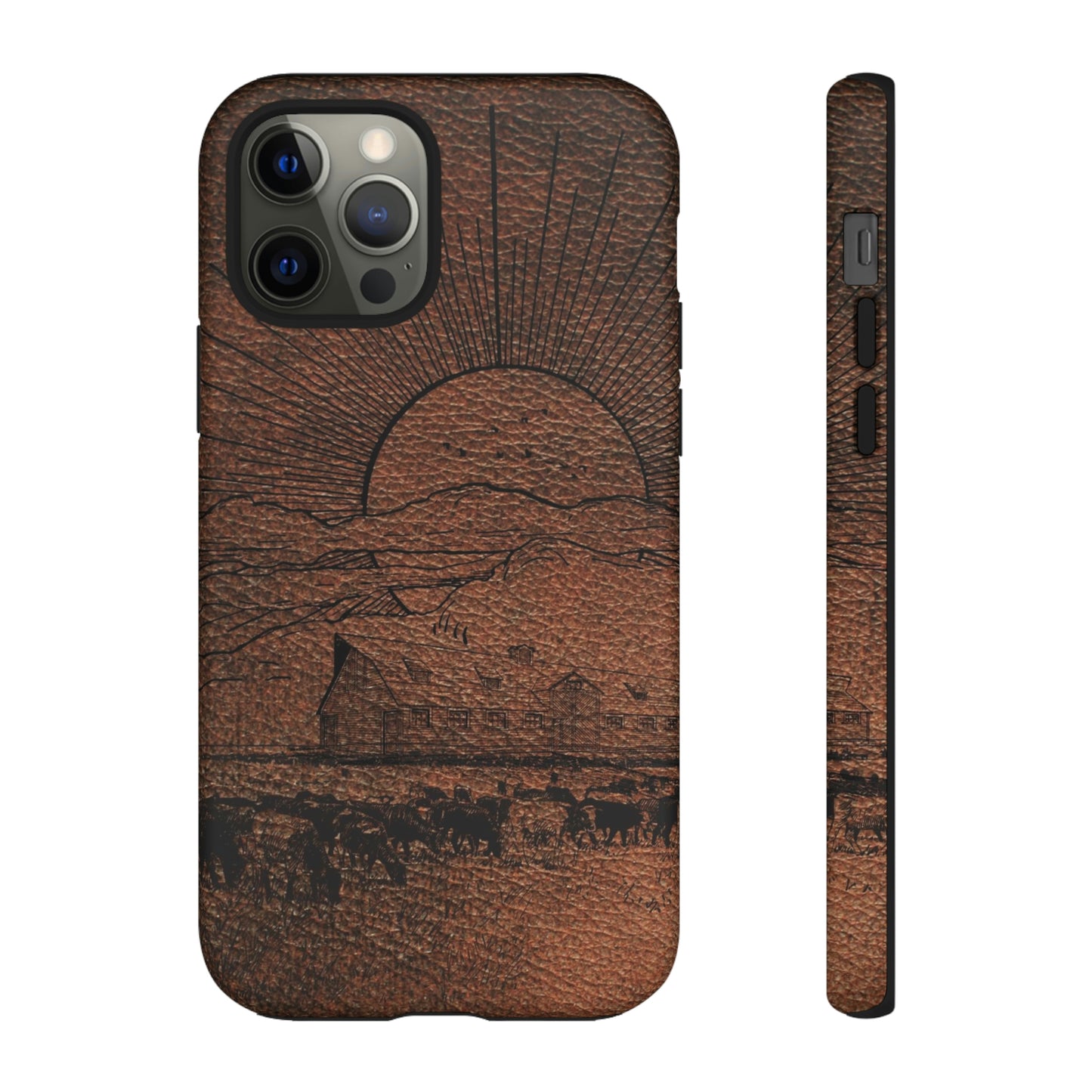 Leather Ranch Print Tough Cases