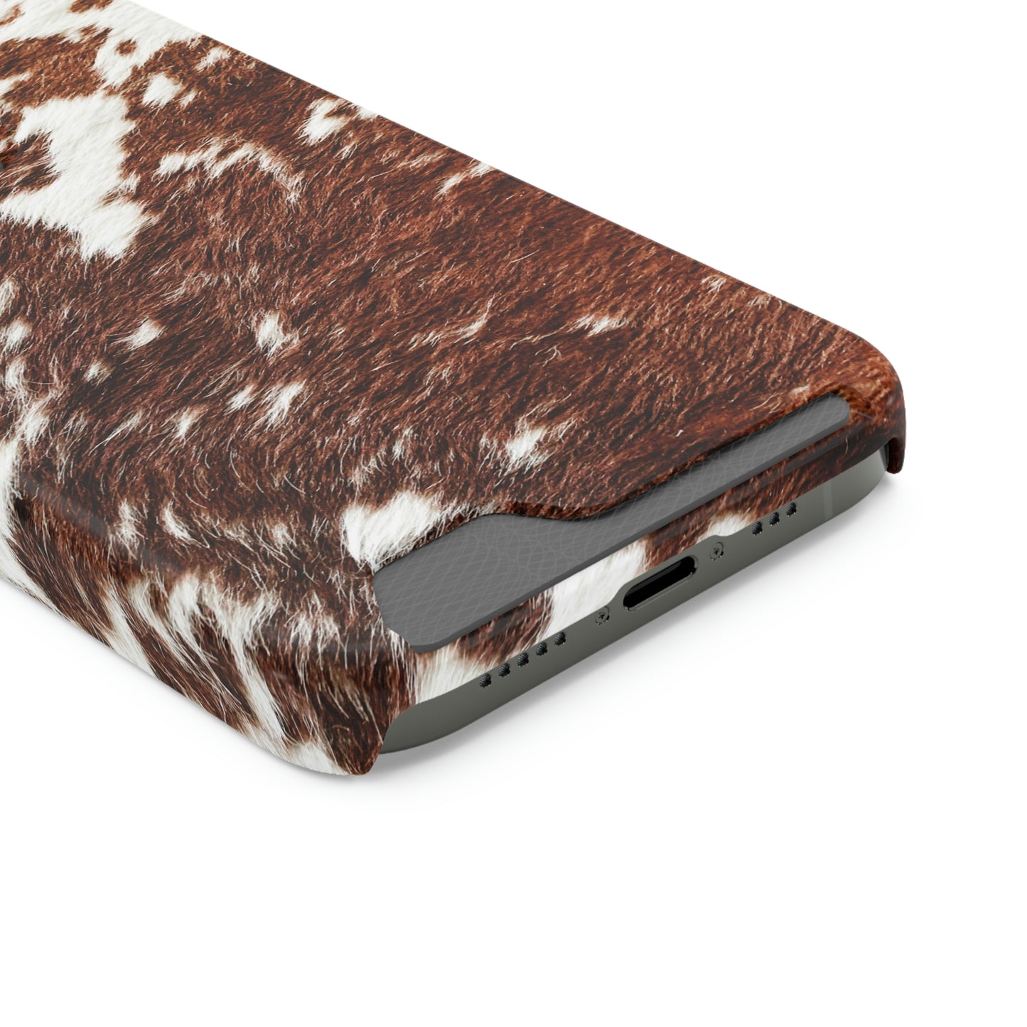 Cowhide Phone Case With Card Holder