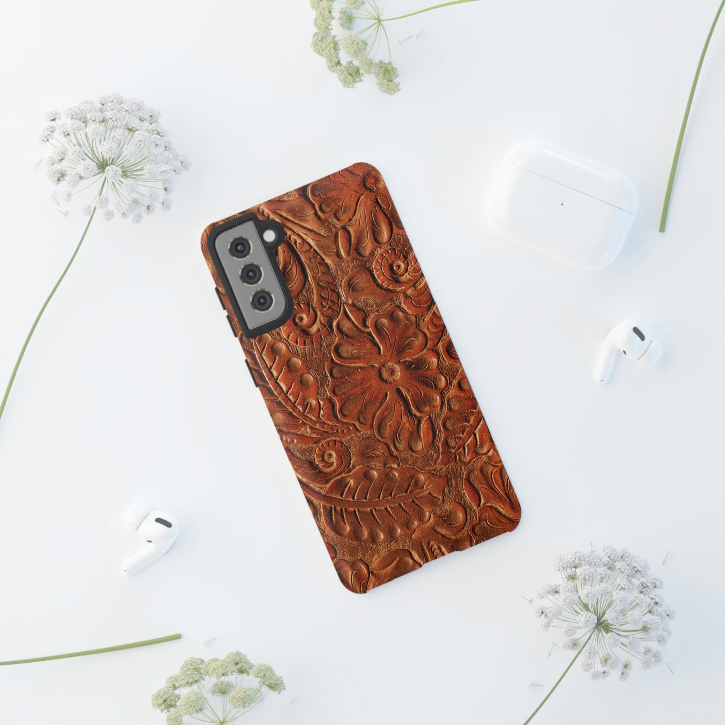 Flower Tooled Print Tough Cases