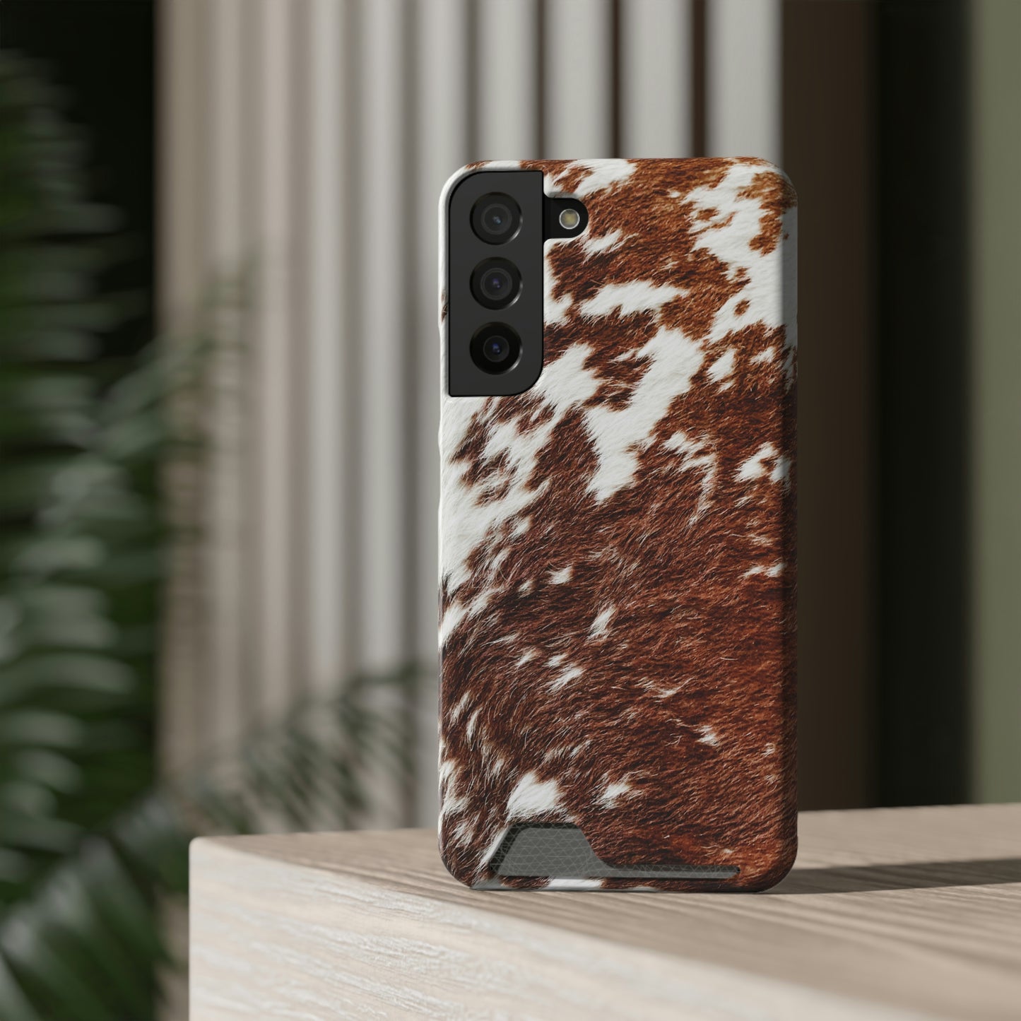 Cowhide Phone Case With Card Holder