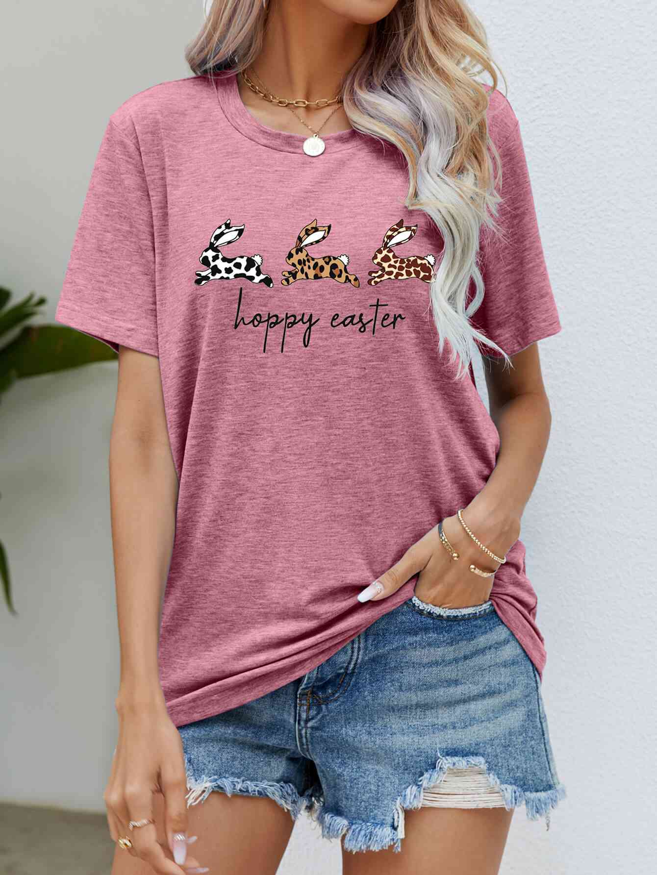 HOPPY EASTER Bunny Graphic Tee Shirt