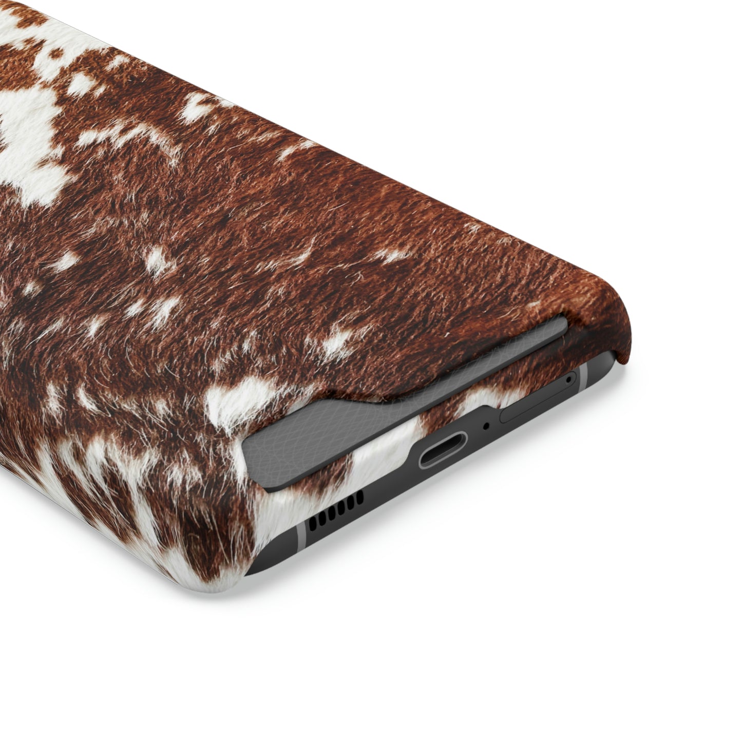 Cowhide Phone Case With Card Holder