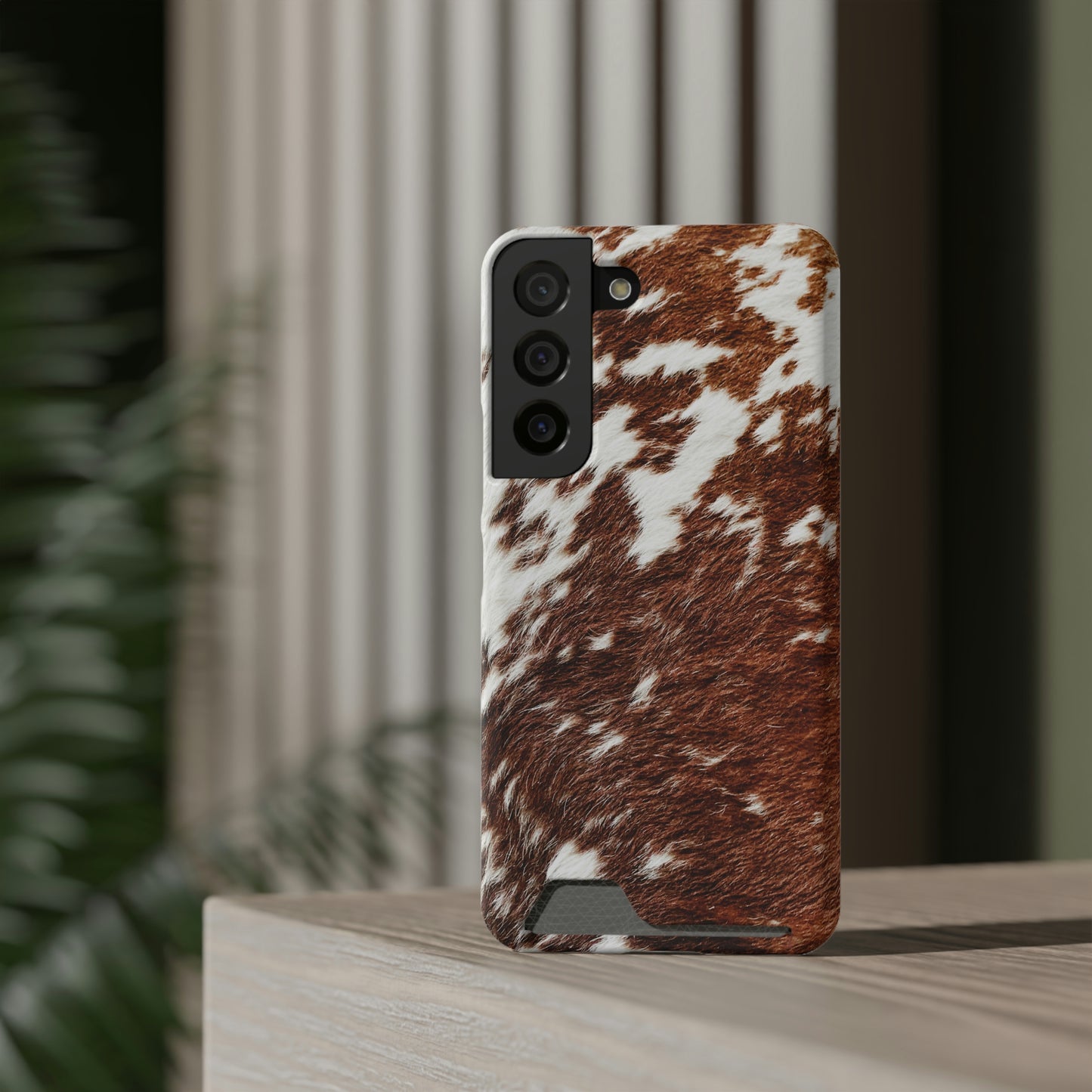 Cowhide Phone Case With Card Holder