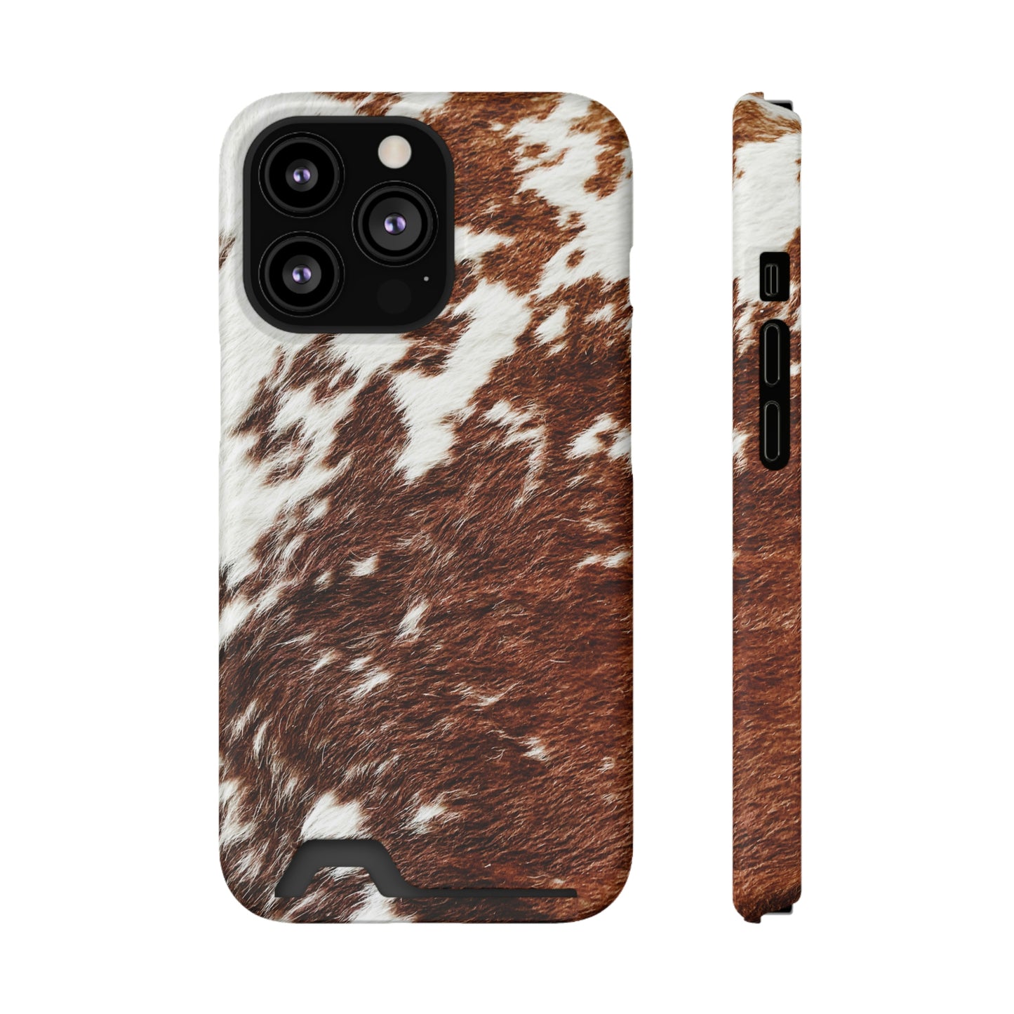 Cowhide Phone Case With Card Holder