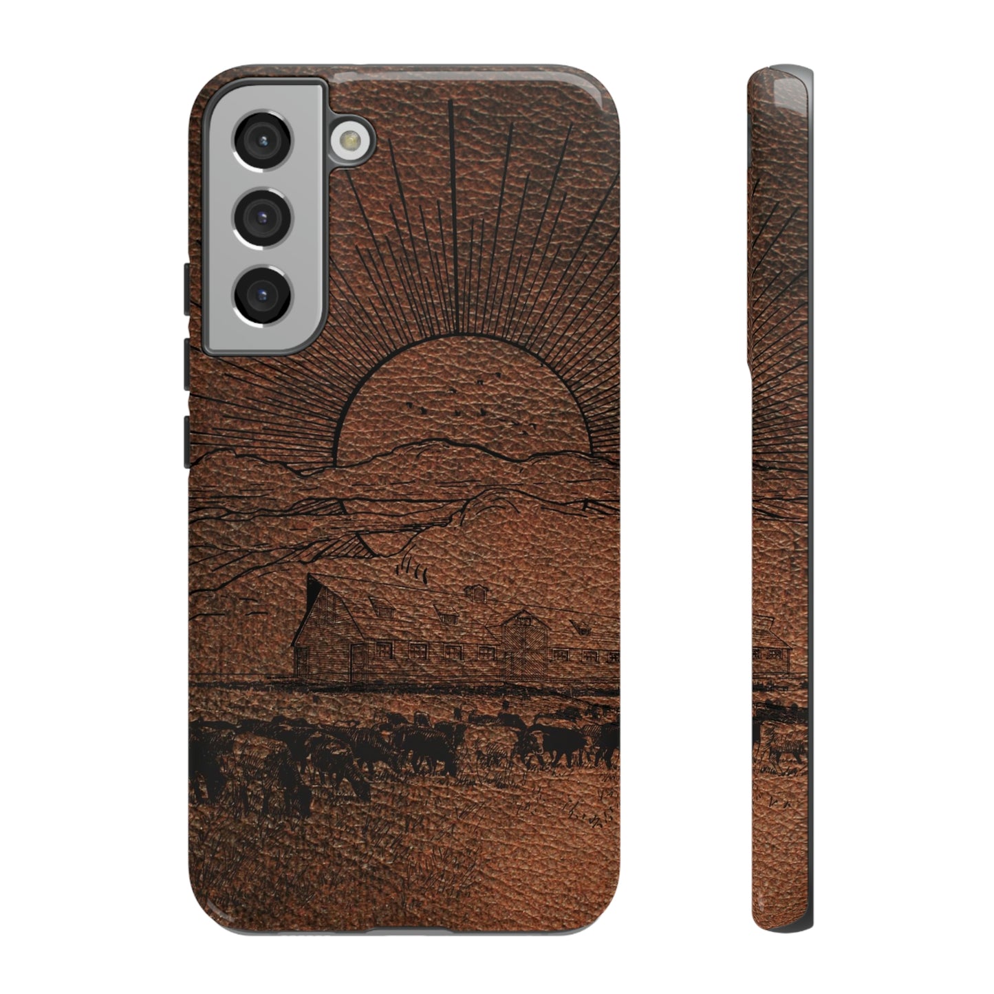 Leather Ranch Print Tough Cases