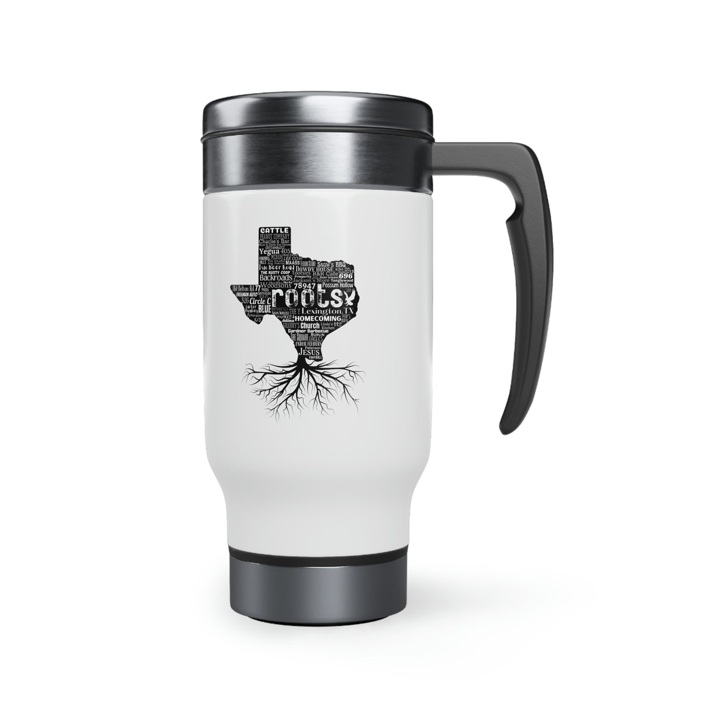 Lexington Roots Stainless Steel Travel Mug with Handle, 14oz