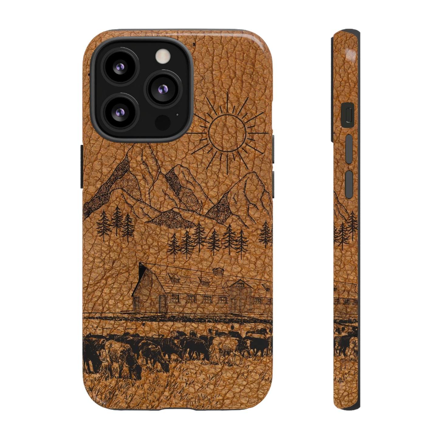 Light Leather Ranch Print Tough Case