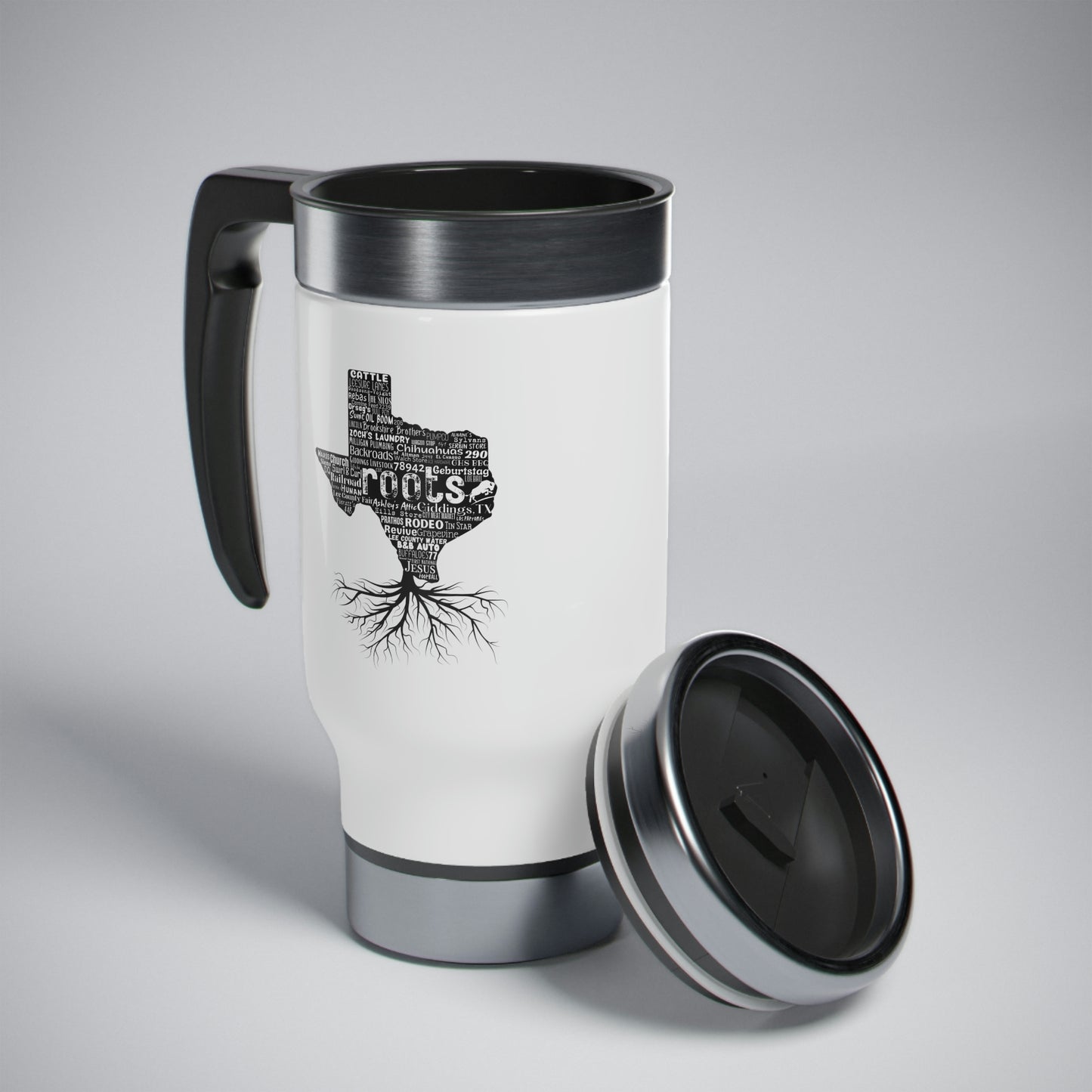 Giddings Roots Stainless Steel Travel Mug with Handle, 14oz