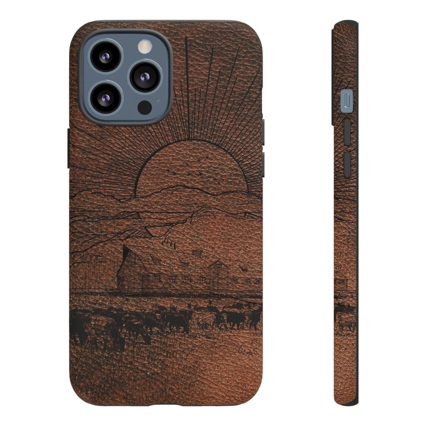 Leather Ranch Print Tough Cases