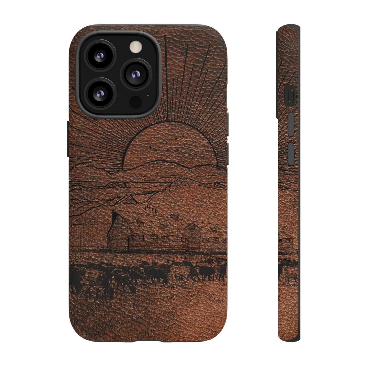 Leather Ranch Print Tough Cases