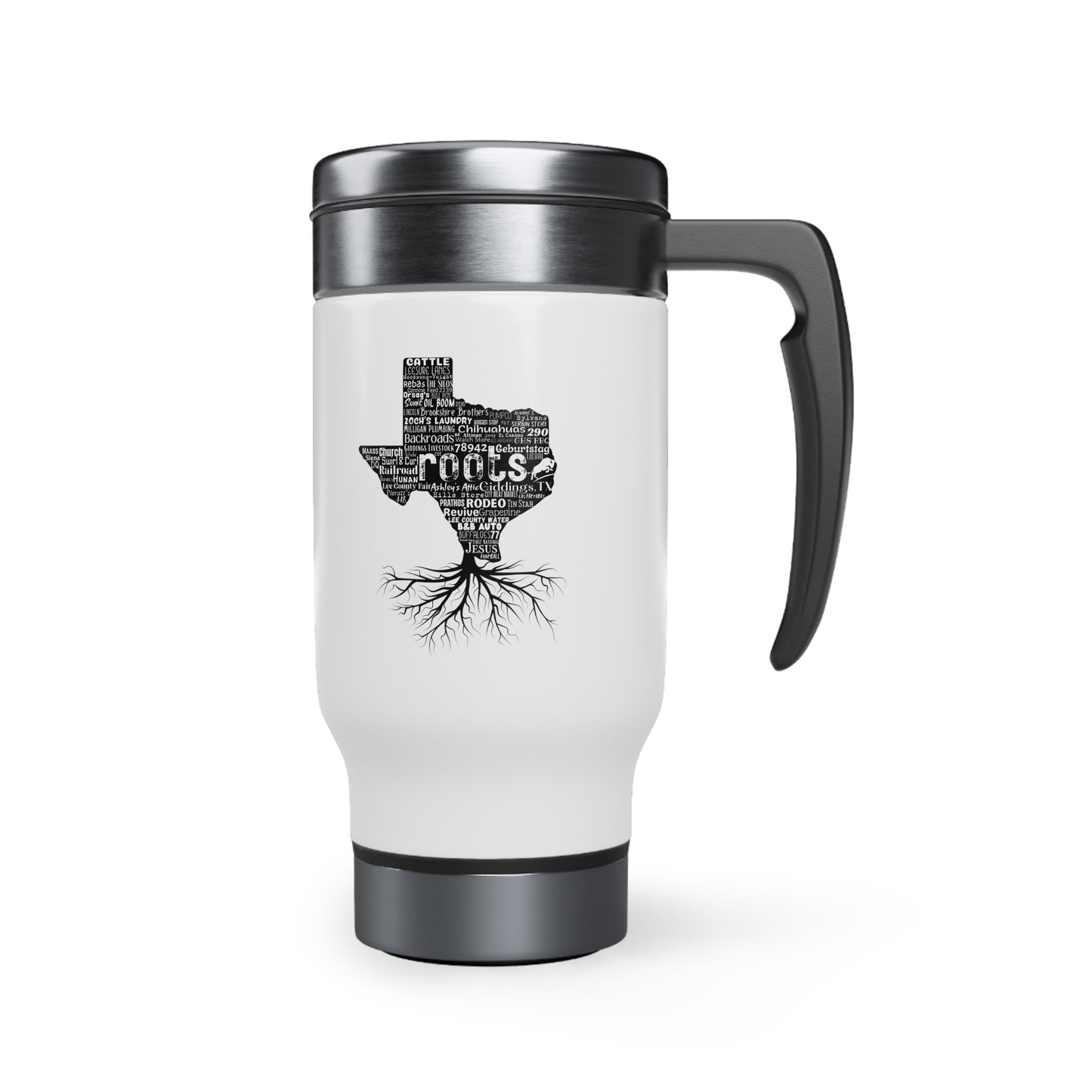 Giddings Roots Stainless Steel Travel Mug with Handle, 14oz