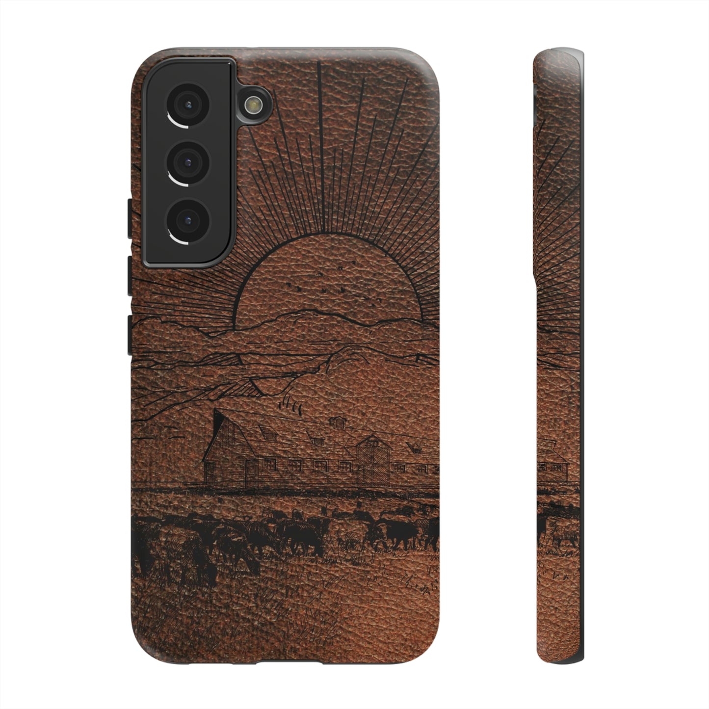 Leather Ranch Print Tough Cases