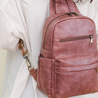 Medium PU Leather Backpack