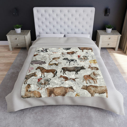 Crushed Velvet Animal Minky Blanket