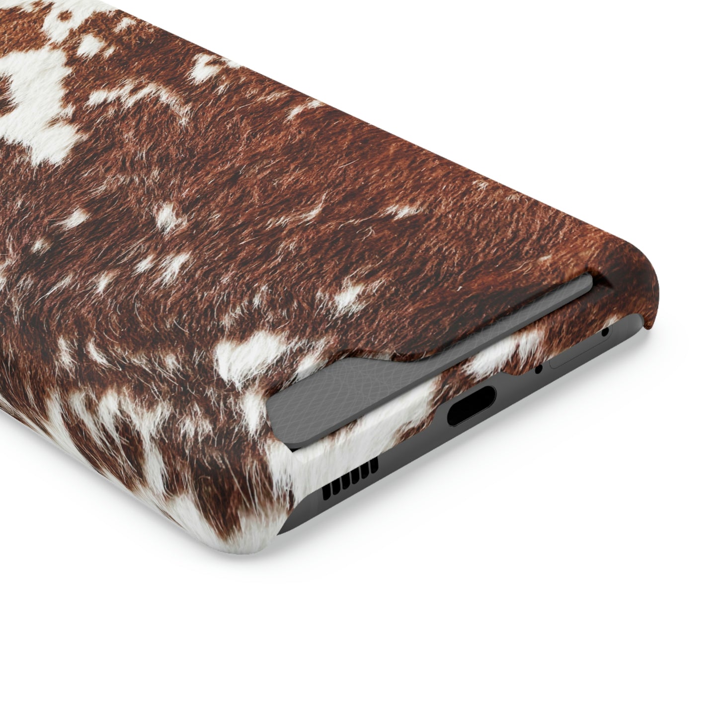 Cowhide Phone Case With Card Holder