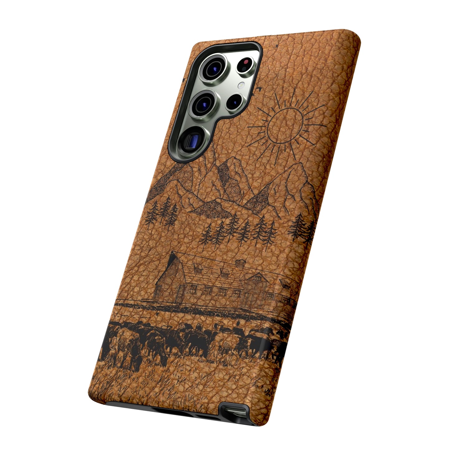 Light Leather Ranch Print Tough Case