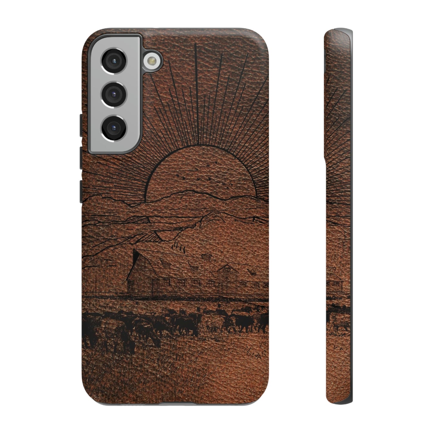 Leather Ranch Print Tough Cases