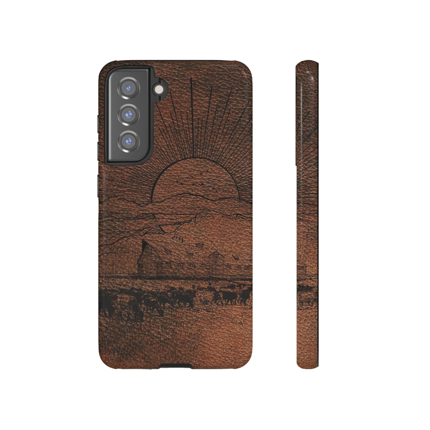 Leather Ranch Print Tough Cases