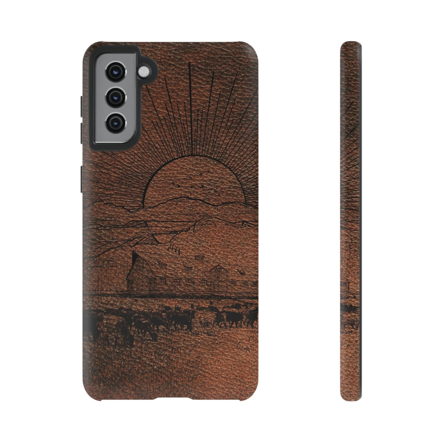 Leather Ranch Print Tough Cases