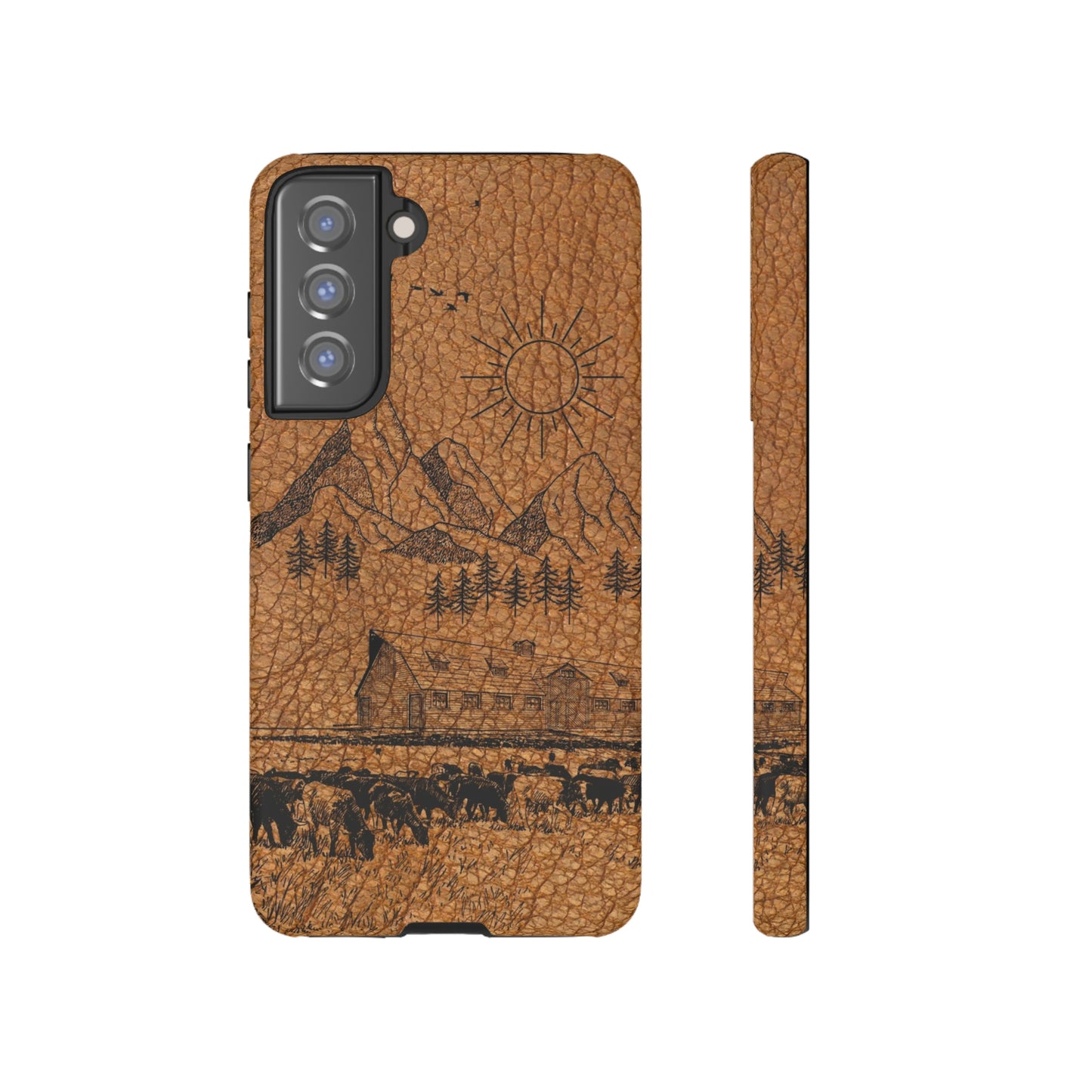 Light Leather Ranch Print Tough Case