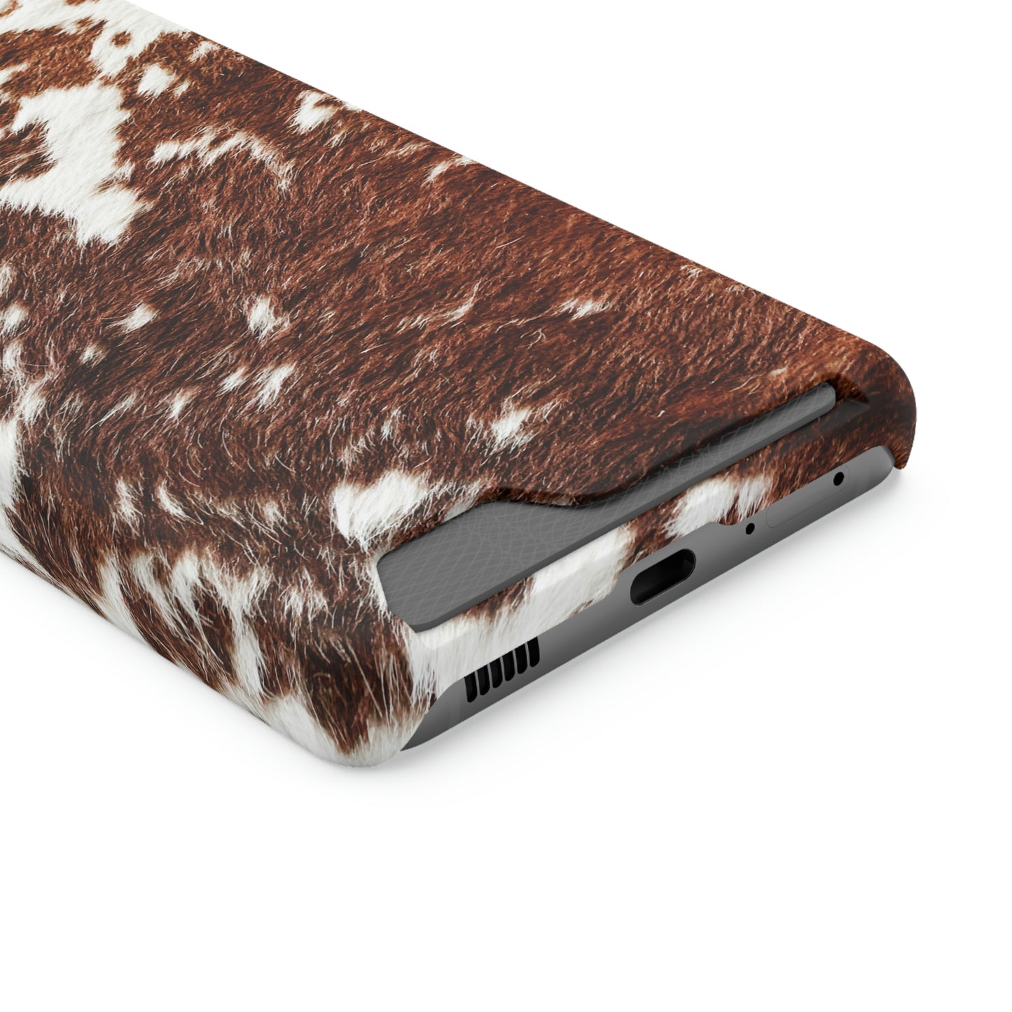 Cowhide Phone Case With Card Holder