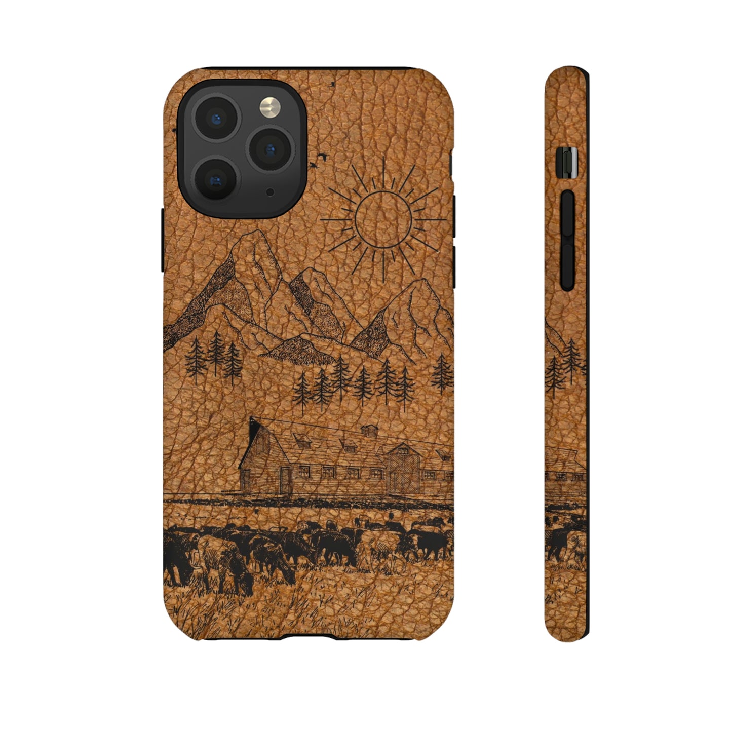 Light Leather Ranch Print Tough Case