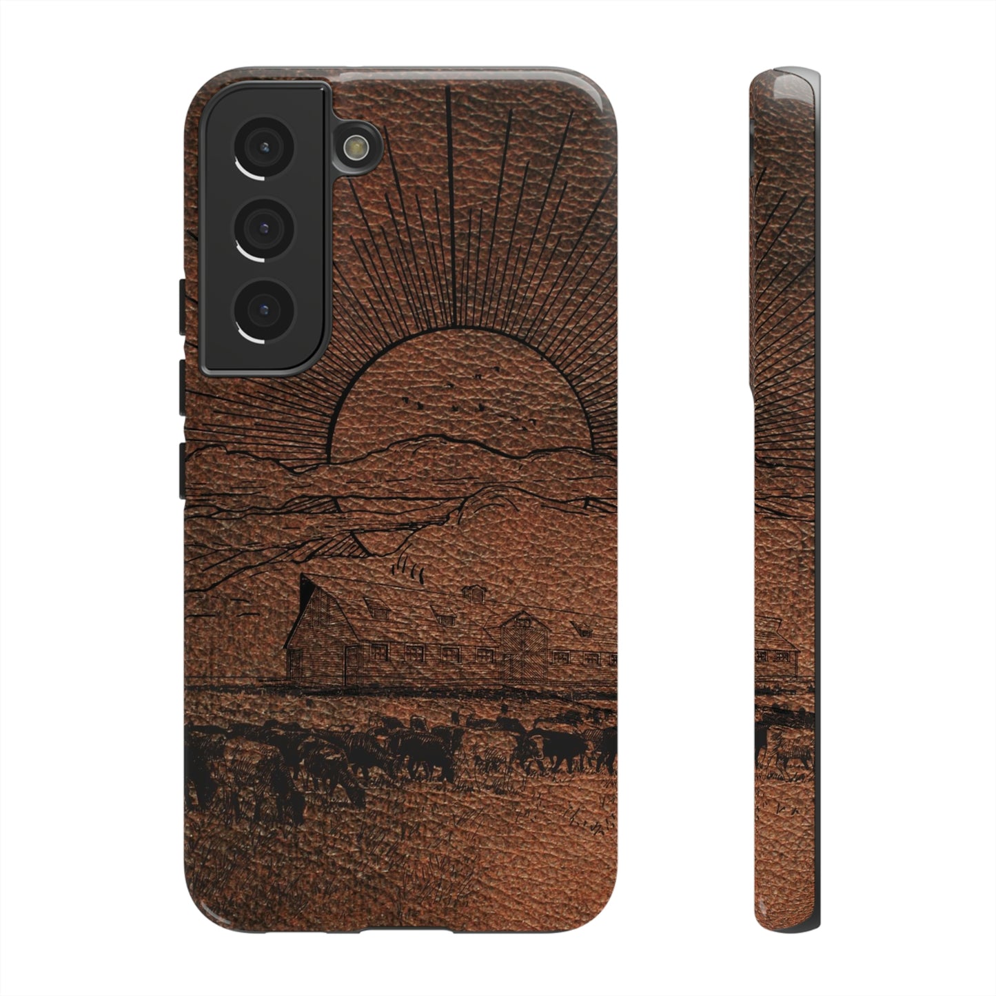 Leather Ranch Print Tough Cases