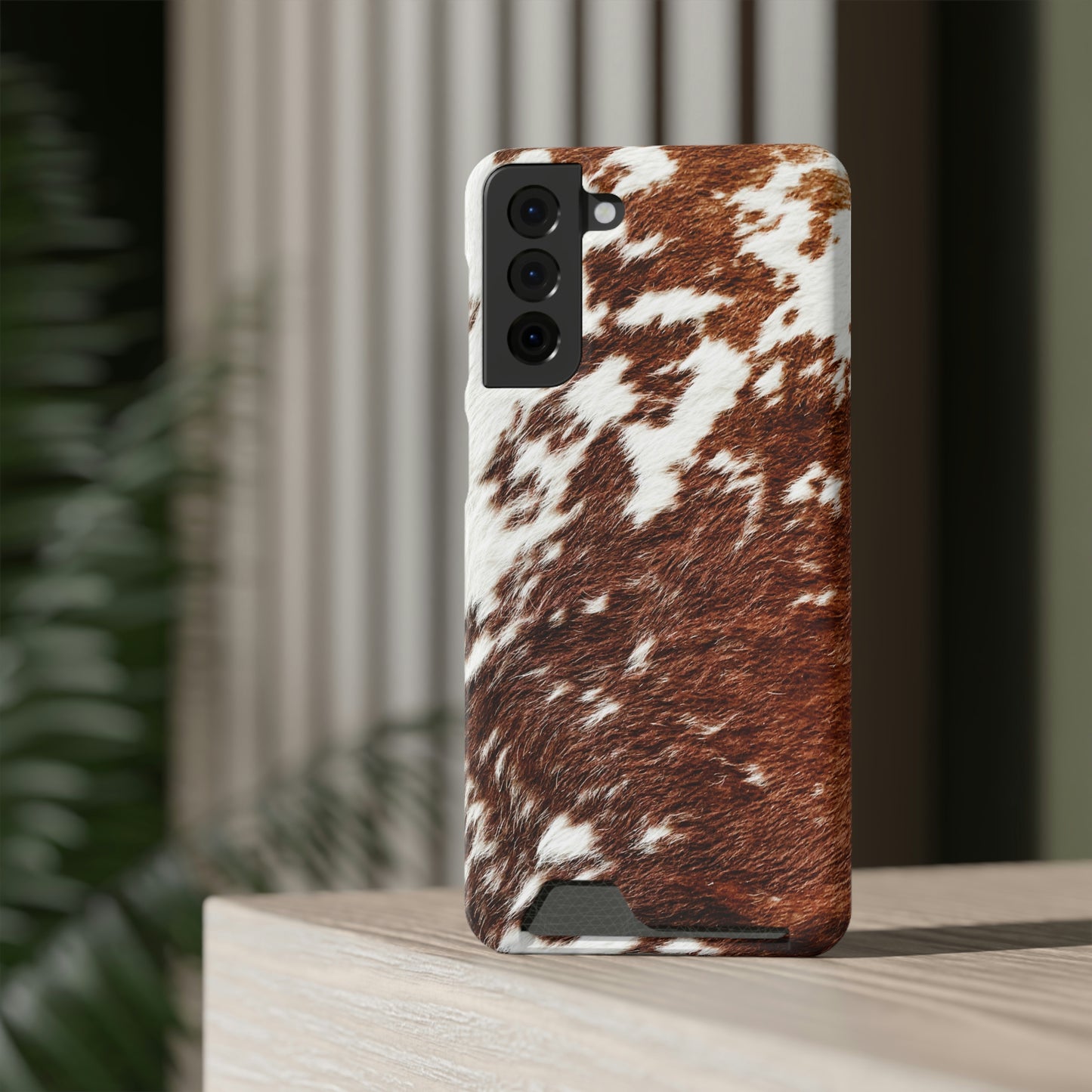 Cowhide Phone Case With Card Holder