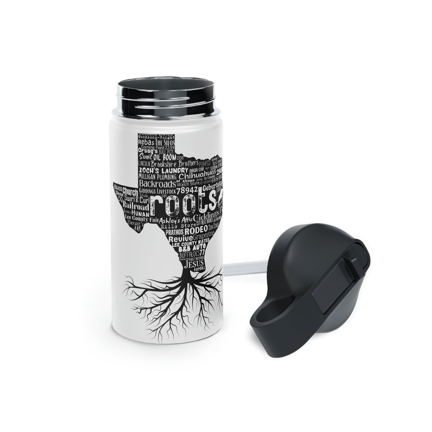 Giddings Roots Stainless Steel Water Bottle, Standard Lid