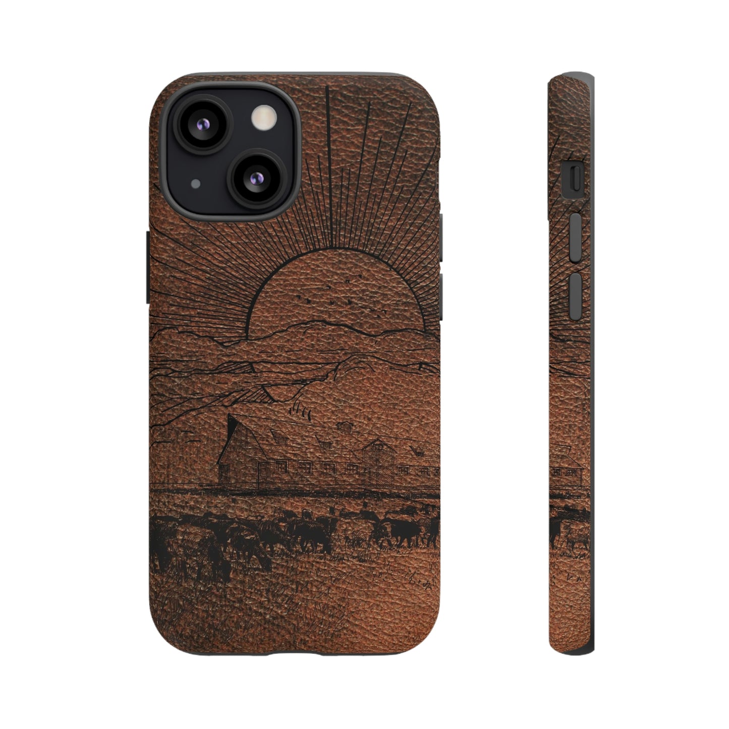 Leather Ranch Print Tough Cases