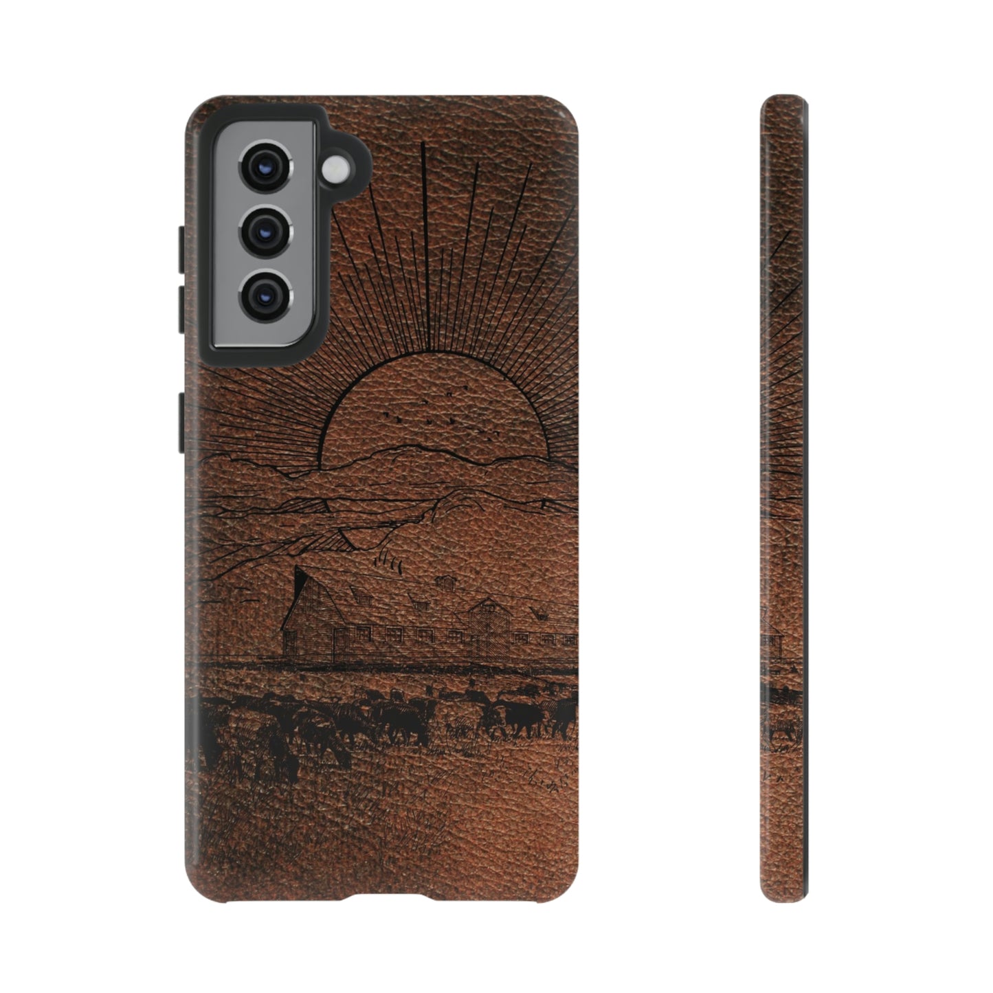 Leather Ranch Print Tough Cases