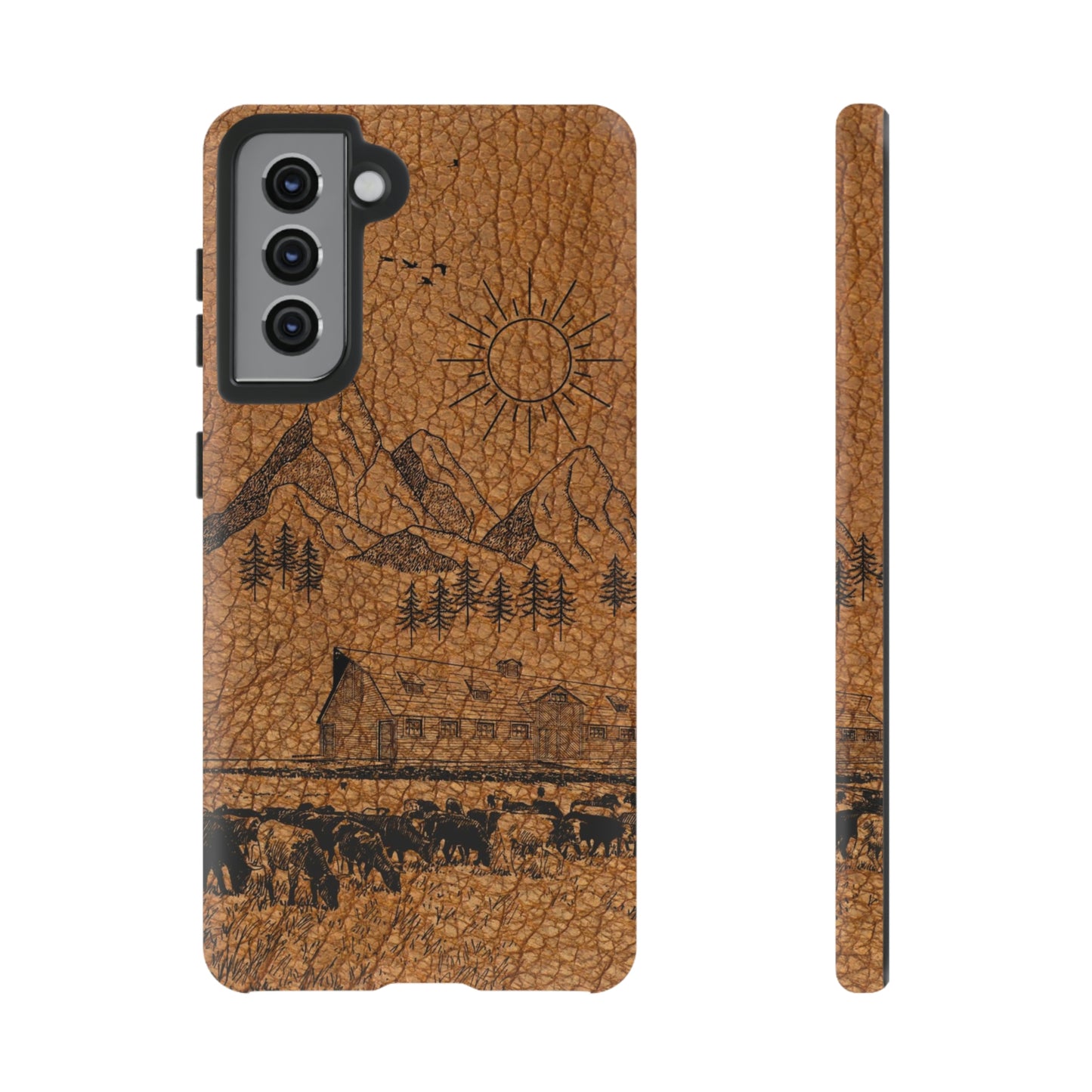 Light Leather Ranch Print Tough Case