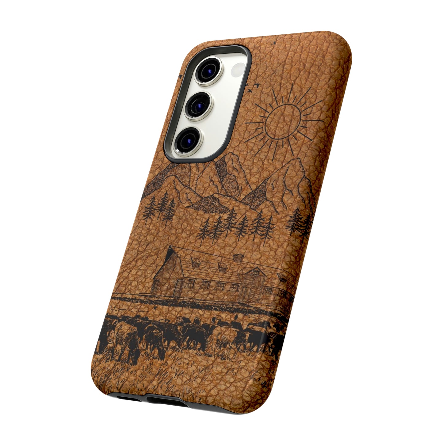 Light Leather Ranch Print Tough Case