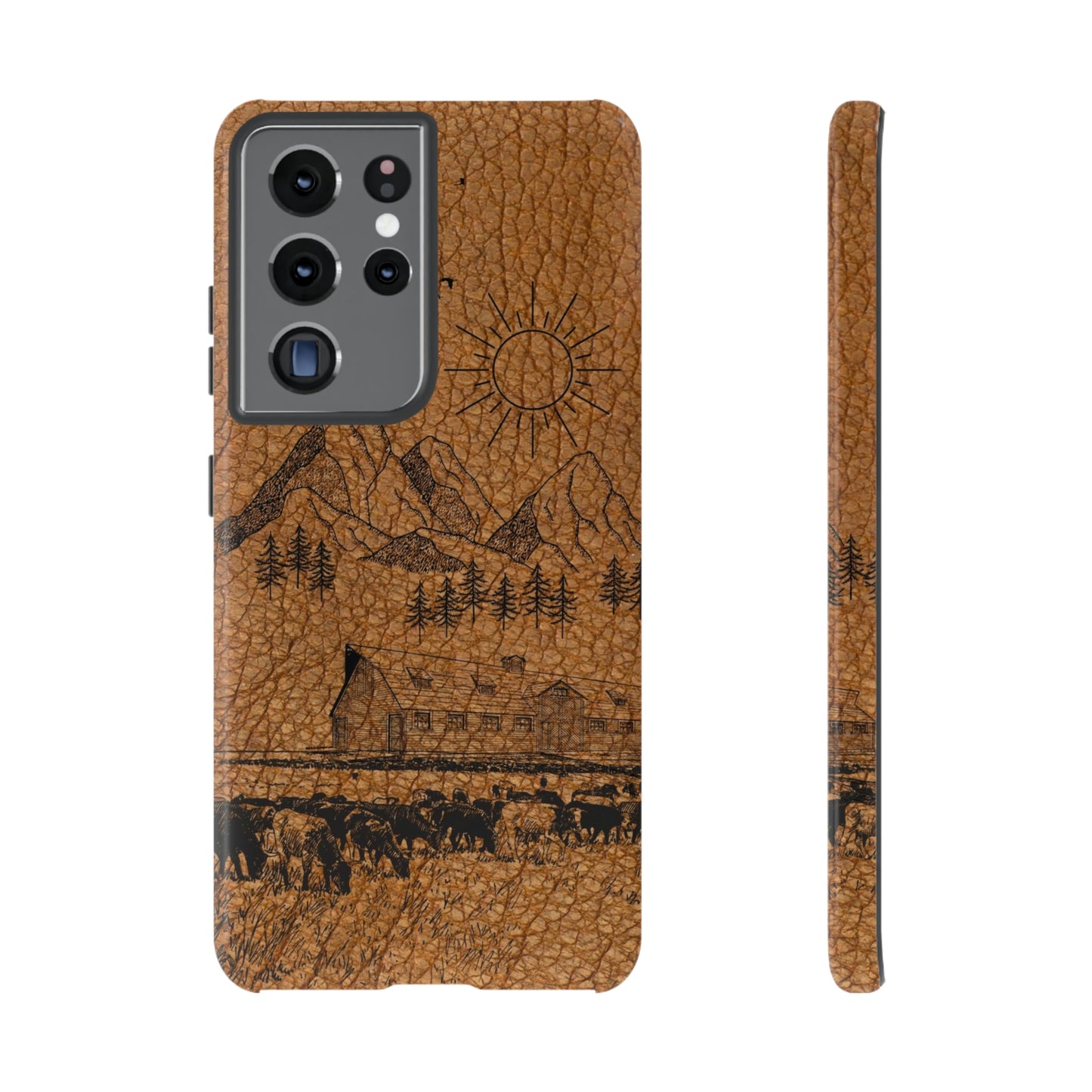 Light Leather Ranch Print Tough Case