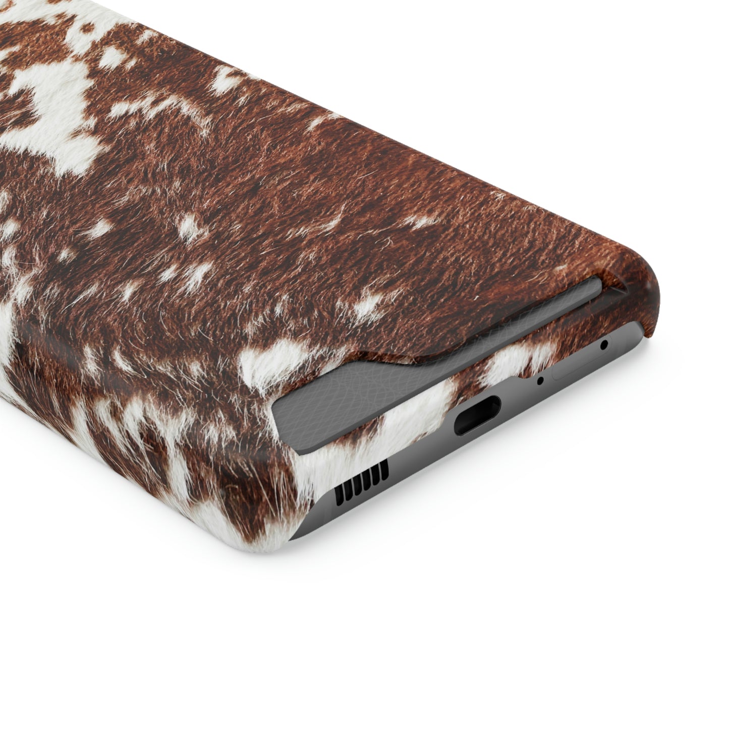 Cowhide Phone Case With Card Holder