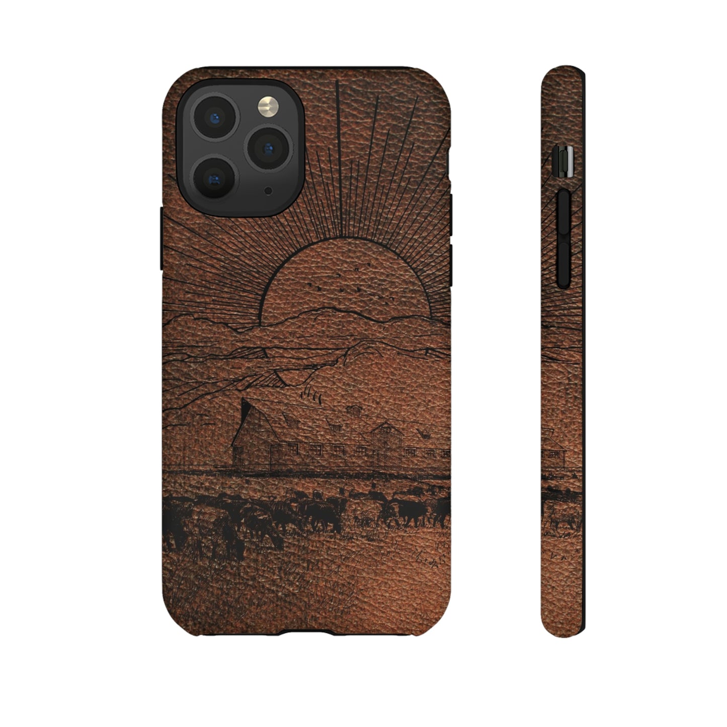 Leather Ranch Print Tough Cases