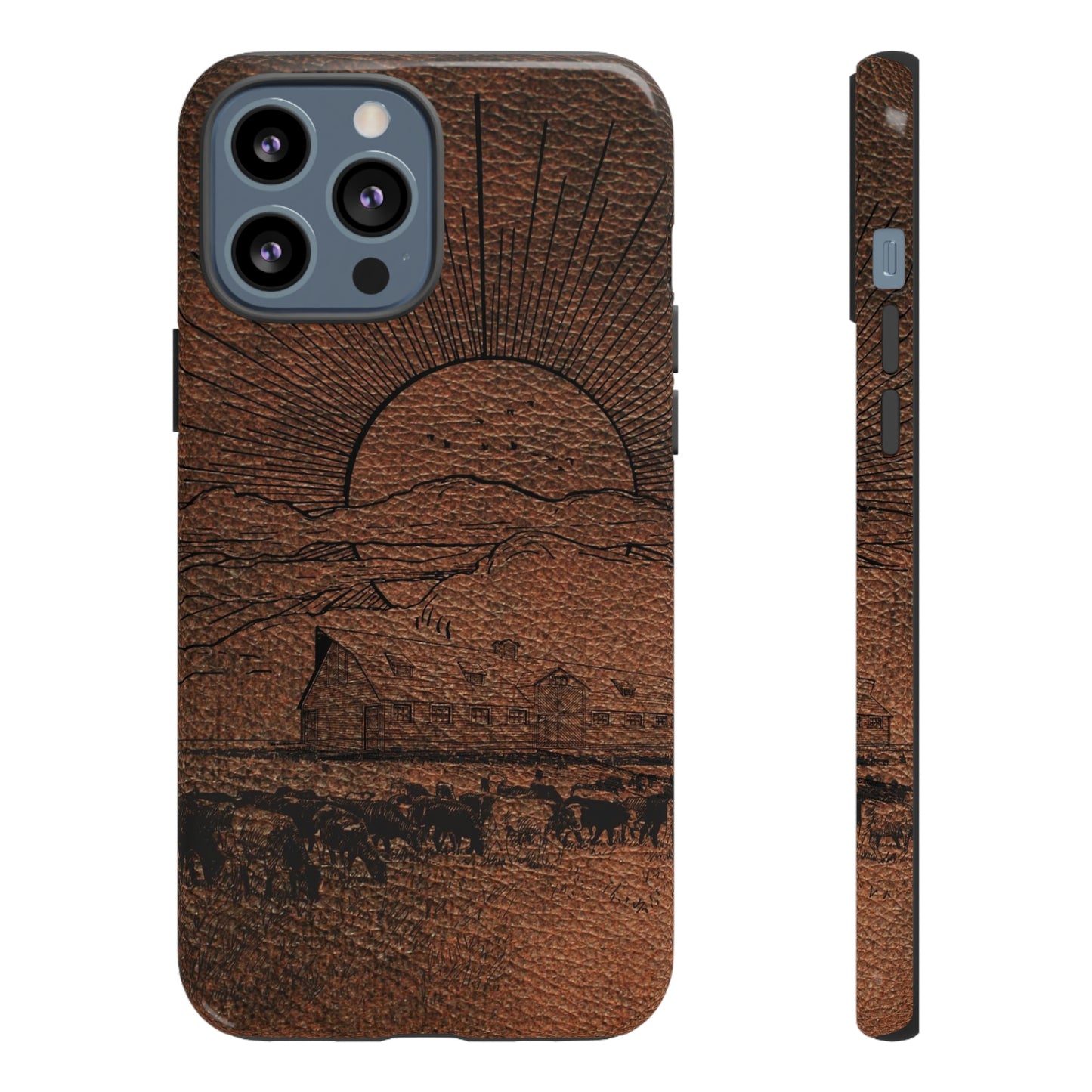 Leather Ranch Print Tough Cases