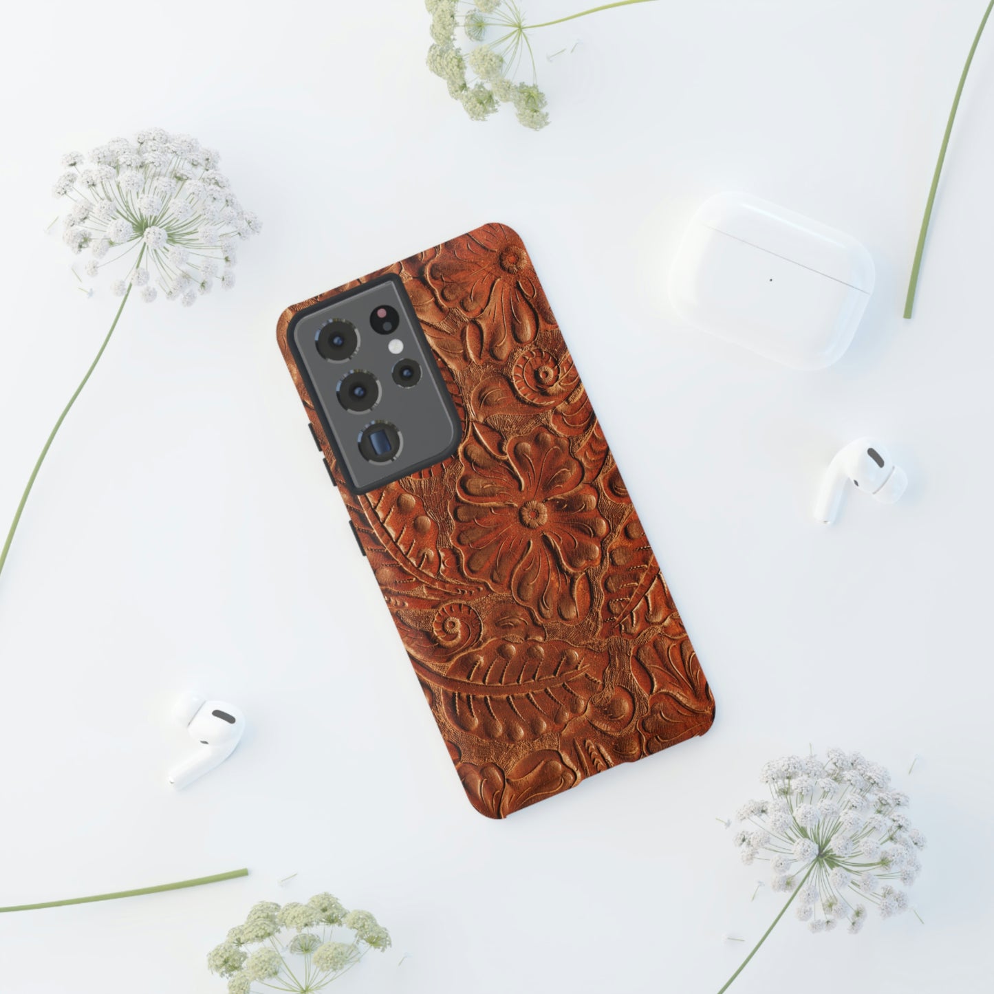 Flower Tooled Print Tough Cases